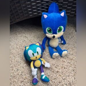 SONIC The Hedgehog Plush Toy 14” & 9”- Sega Toy Factory lot of 2